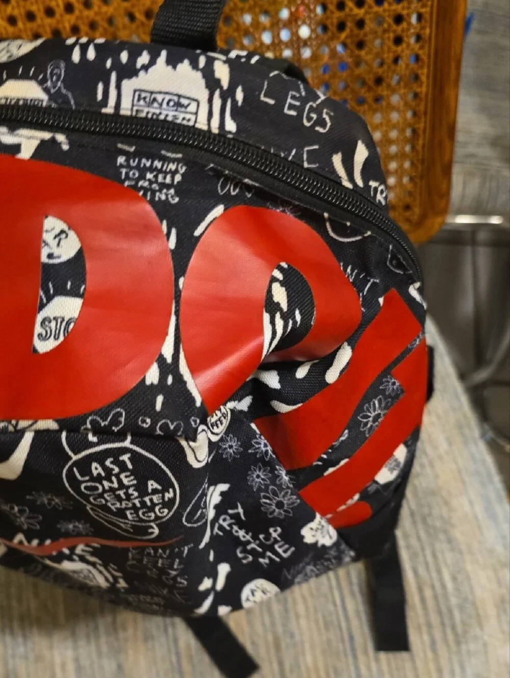 Nike Black & Red Brasilia All Over Print Backpack.